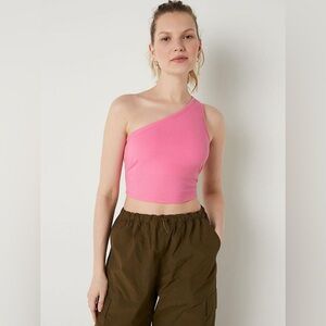 Victoria’s Secret Pink Ribbed One Shoulder Tank Top